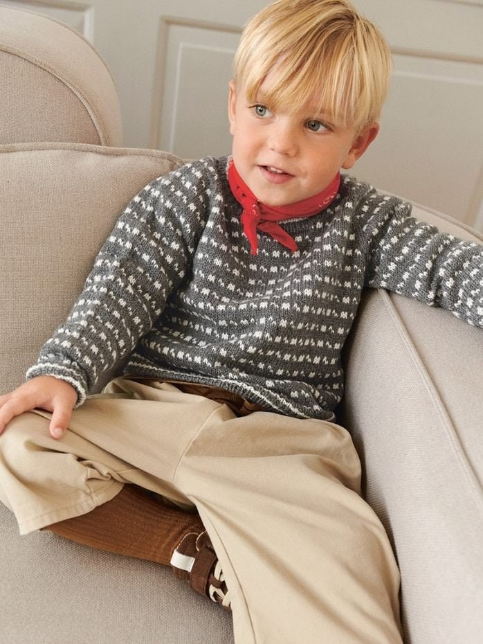 2512 - 3a - b Islender genser baby - Sandnes Garn