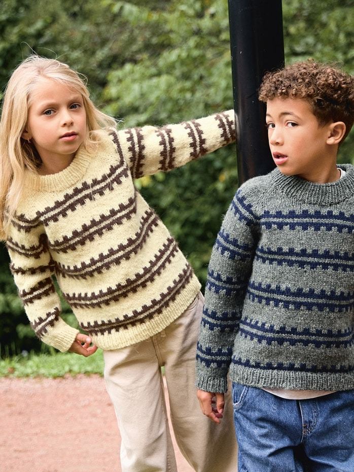 2513 - 3a 3 b Ridge Sweater Junior - Sandnes Garn