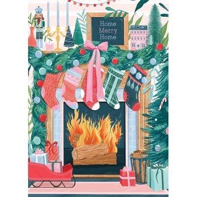 Christmas Fireplace - Puzzle 500 pièces - Pieces & Peace