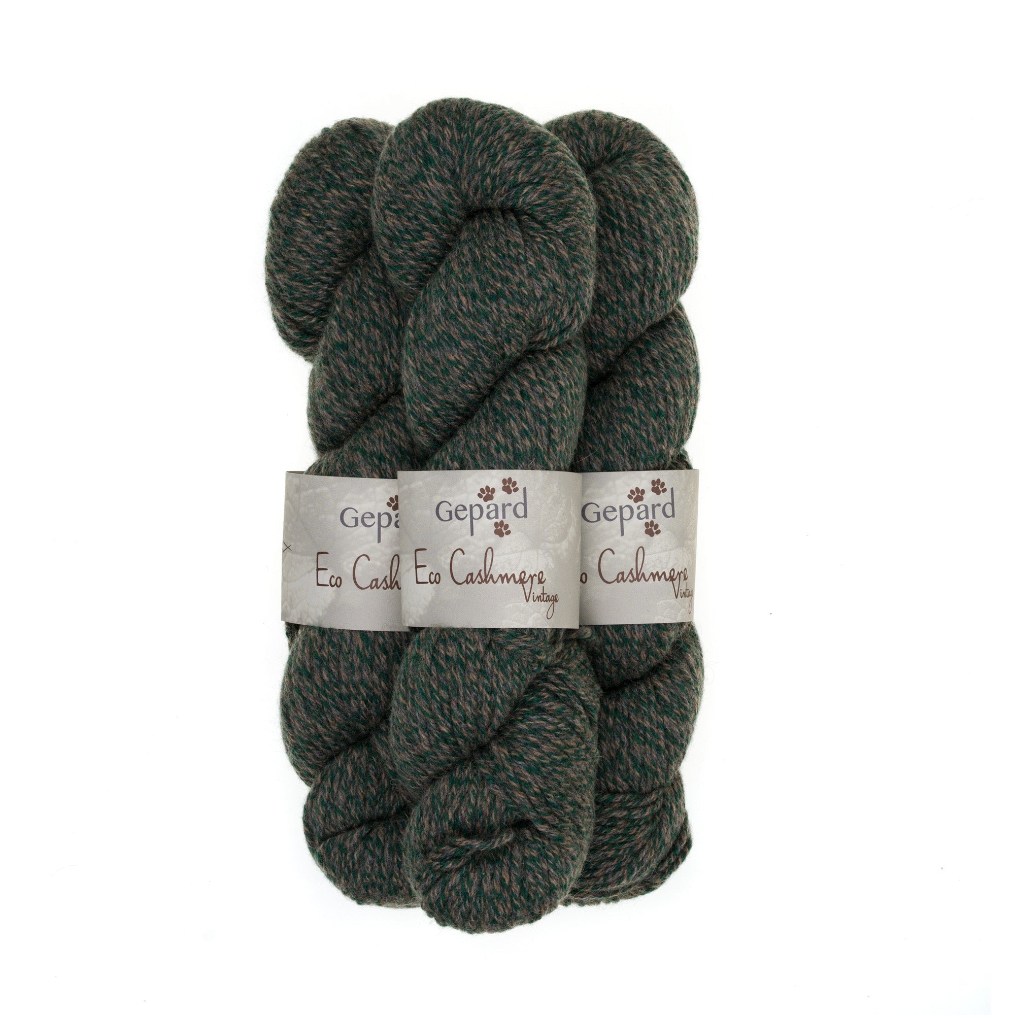 886 - Green & Beige Eco Cashmere Vintage - Gepard