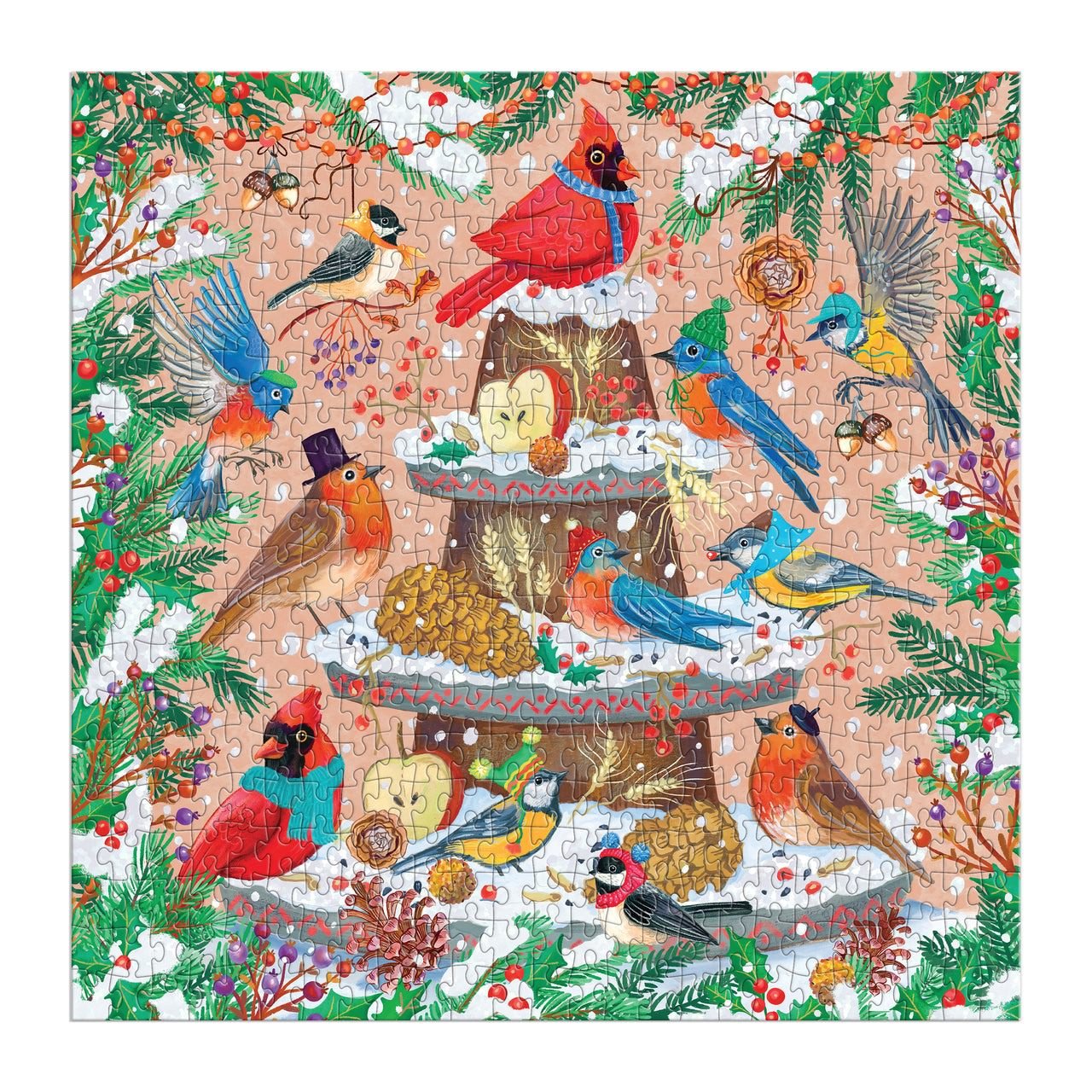 Festive Feathers 500 Piece Foil Puzzle - Galison