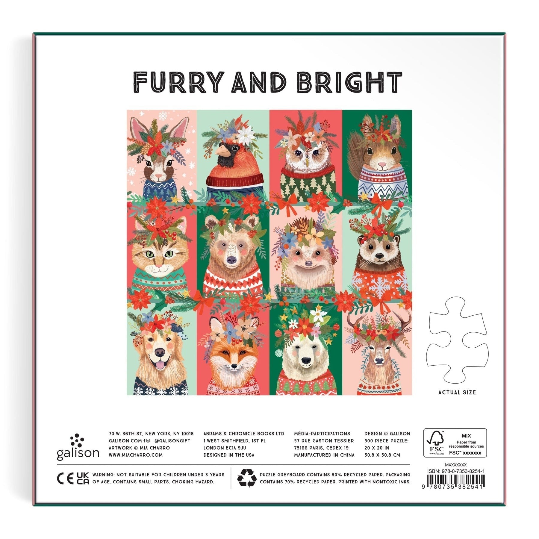 Furry And Bright 500 Piece Puzzle - Galison