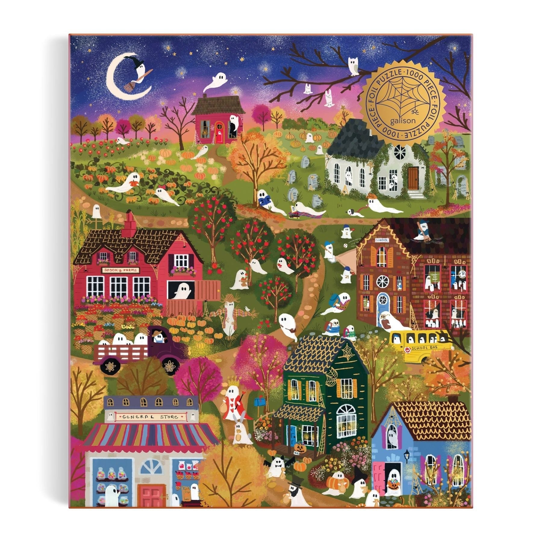 Joy Laforme Spooky Village 1000 Piece Foil Puzzle - Galison