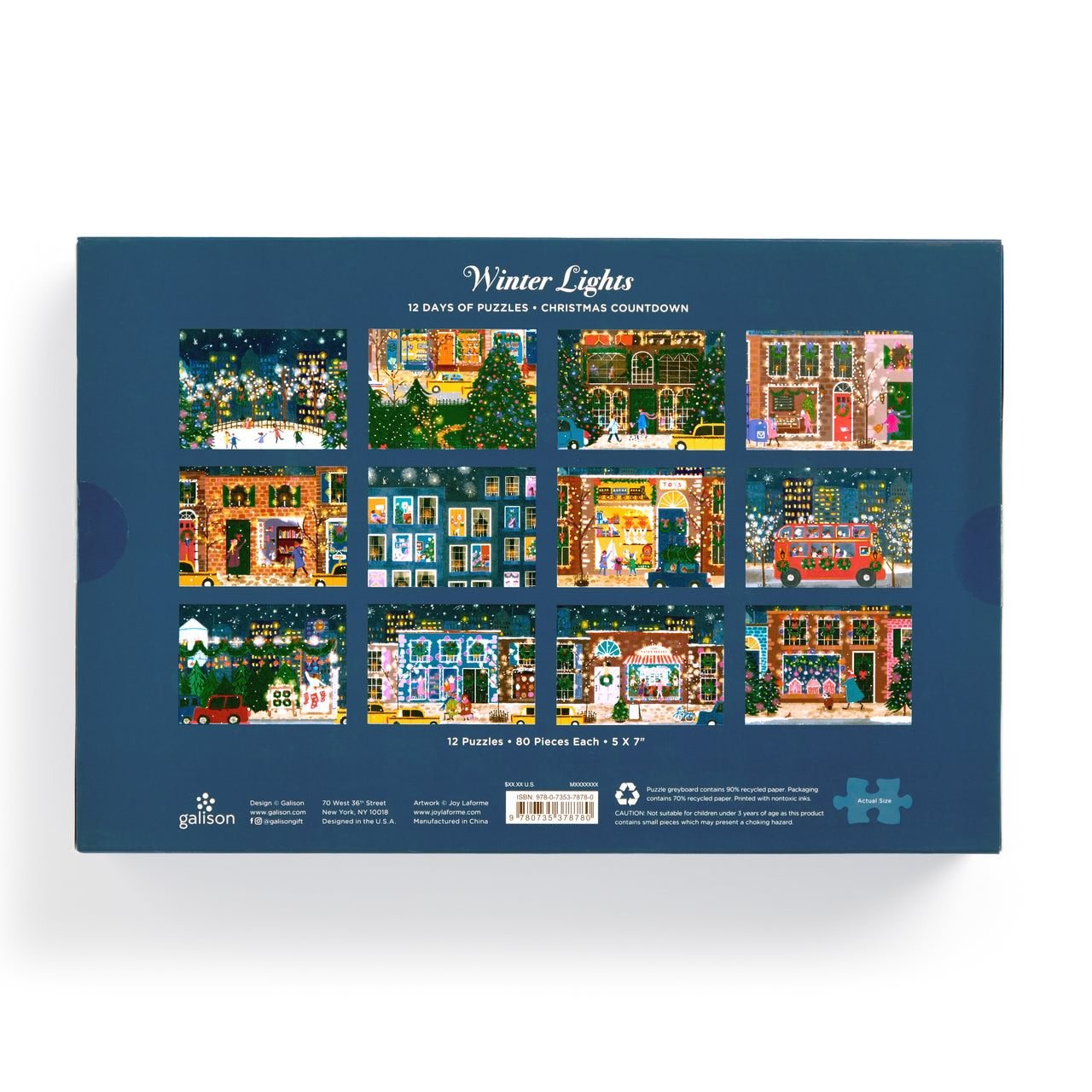 Joy Laforme Winter Lights 12 Days of Puzzles Holiday Countdown - Galison