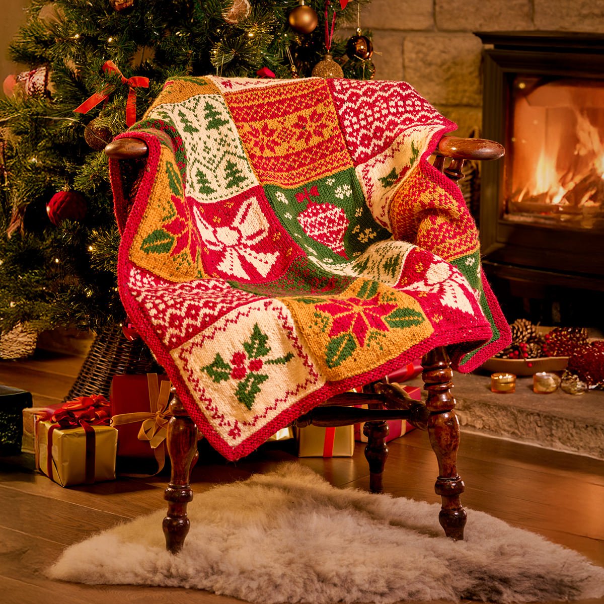 Version Aiguilles Kit Couverture en KAL - Baubles Bows - West Yorkshire Spinners