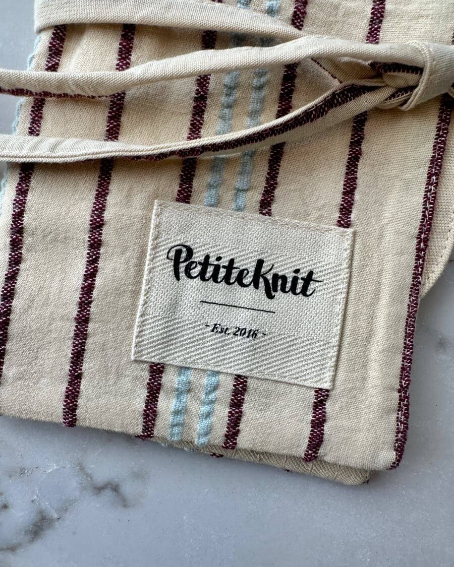 Knitter's Needle Case - To Go - PetiteKnit Seersucker Twin Stripe - Petite Knit