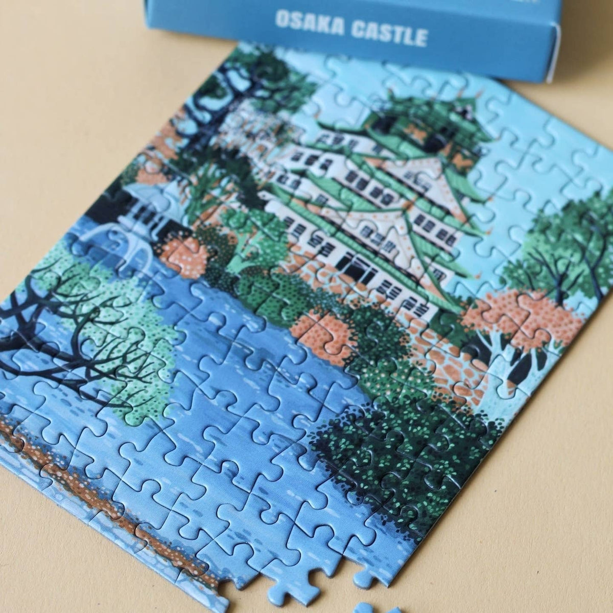 Mini-puzzle Château d’Osaka, 99 pièces - Piecely Puzzles