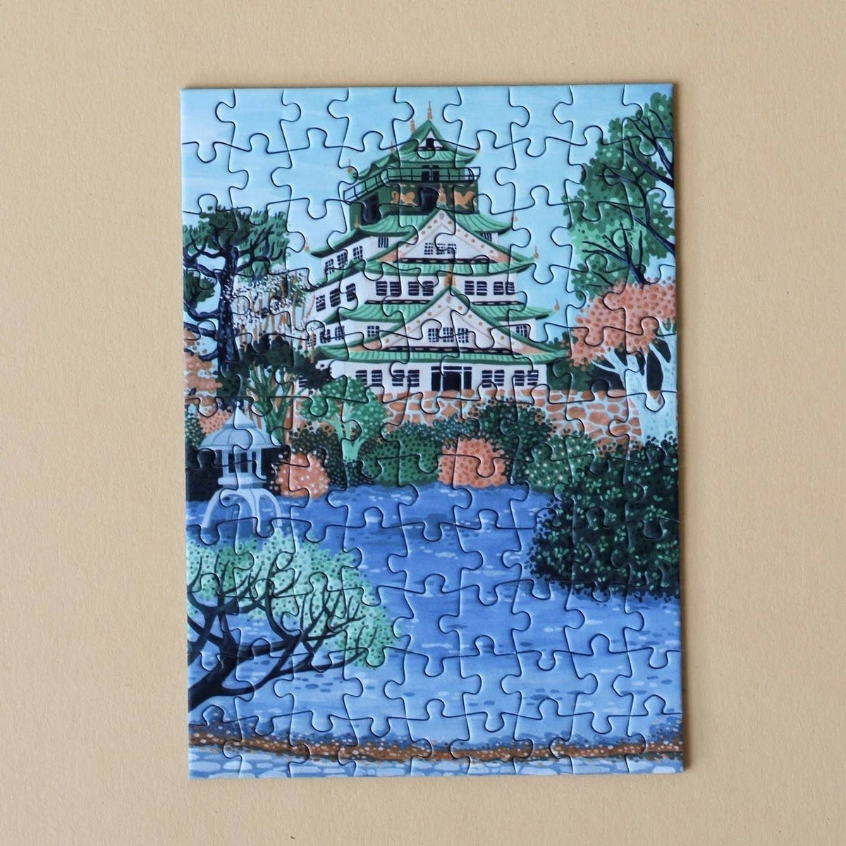 Mini-puzzle Château d’Osaka, 99 pièces - Piecely Puzzles