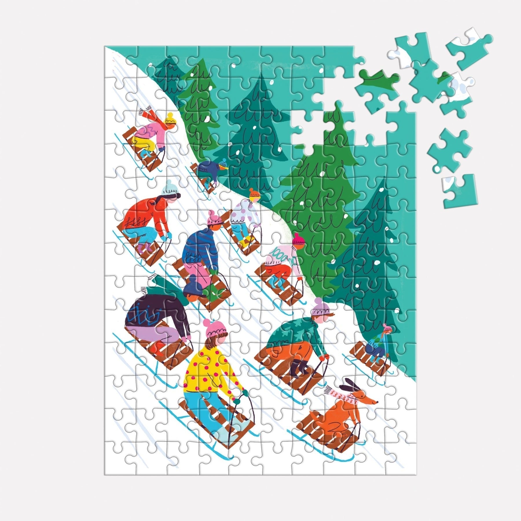 Winter Sledding 130 Mini Puzzles de Noël - Galison