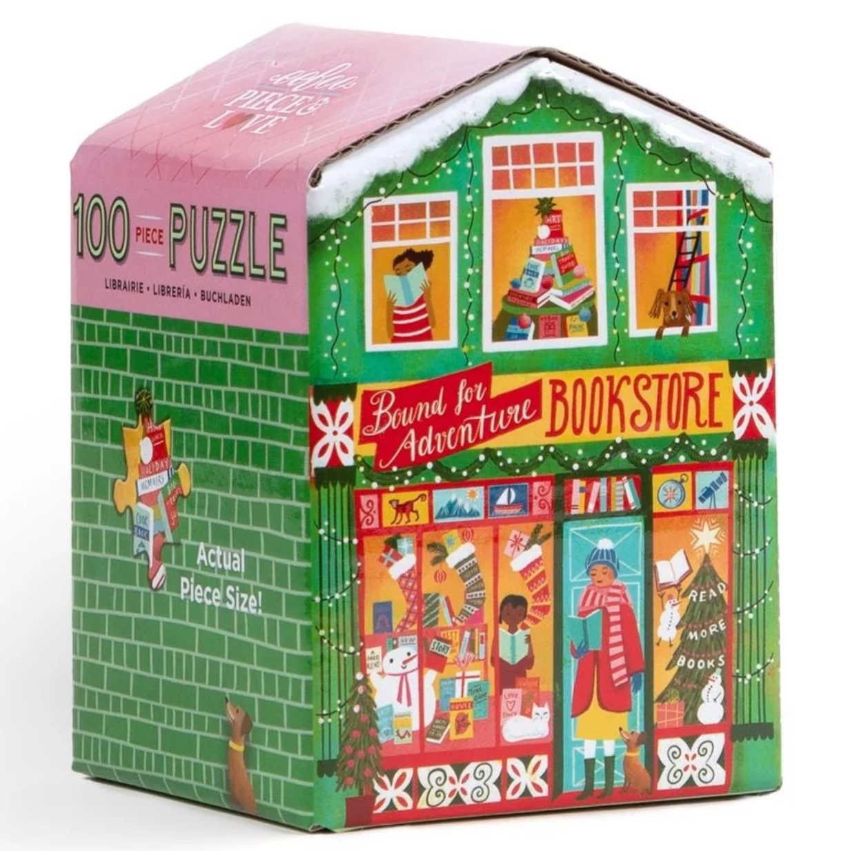 Bookstore Puzzles de 100 pièces sur le thème du marché de Noël - Eeboo