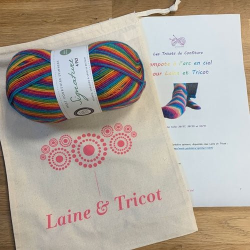 KIT CHAUSSETTES - COMPOTE A L'ARC EN CIEL 811-Passionfruit Cooler - Laine et Tricot