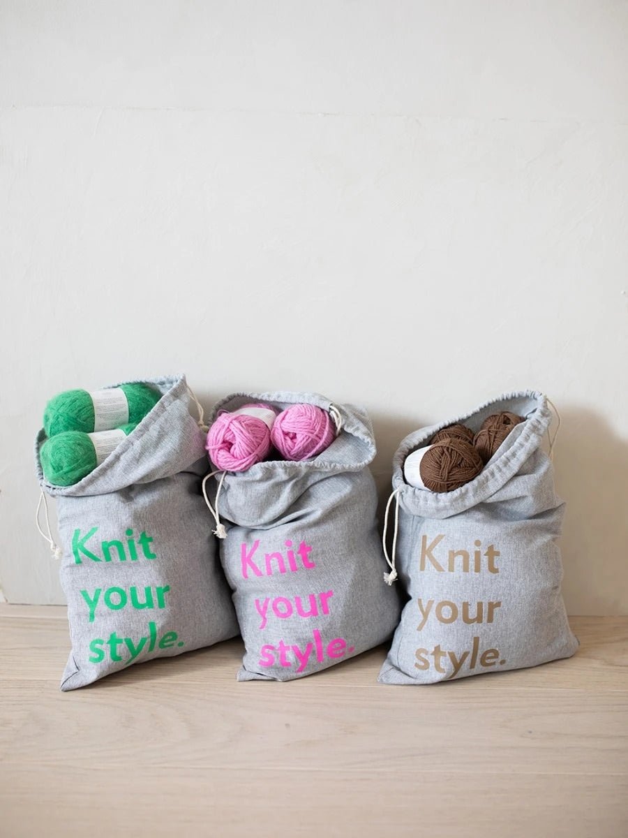 SAC A TRICOT EN COTON RECYCLE Marron - Sandnes Garn