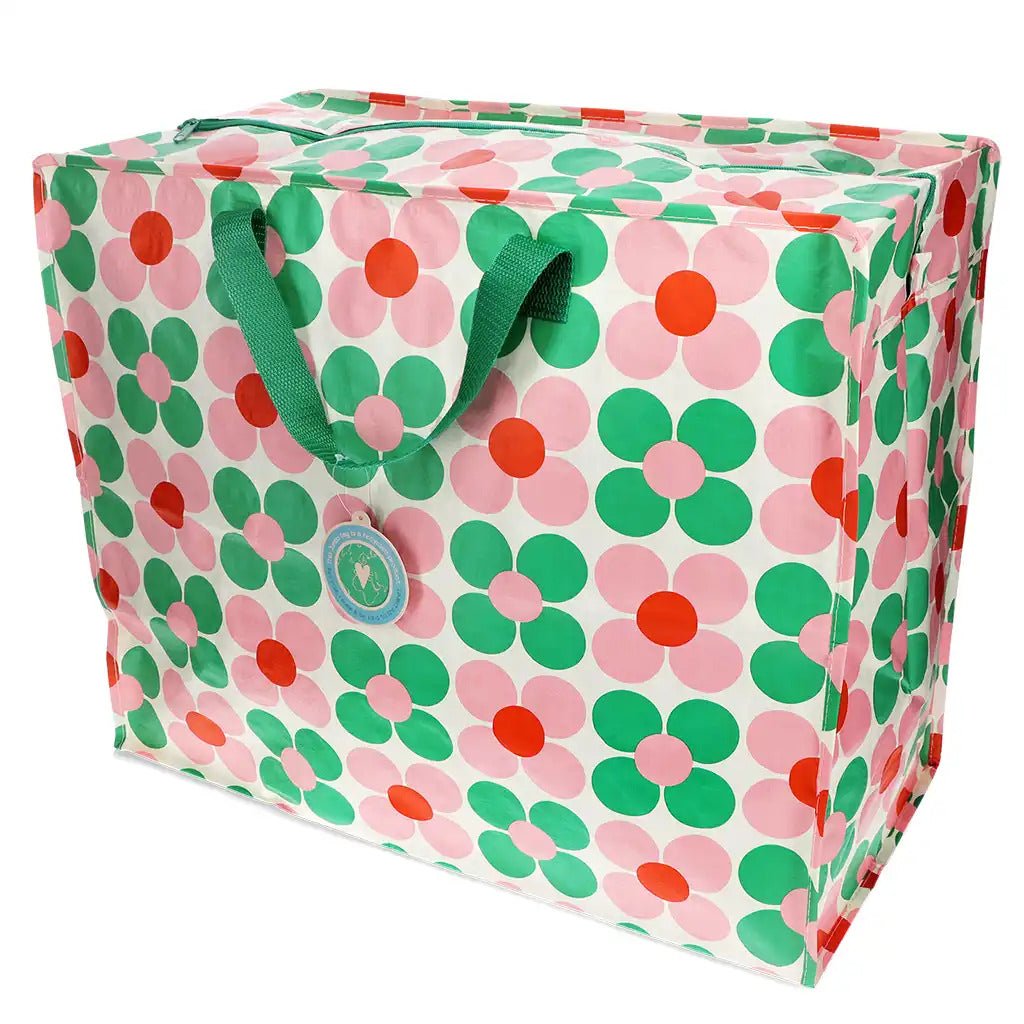 SAC DE RANGEMENT JUMBO - REX LONDON Pink and Green Daisy - Rex London