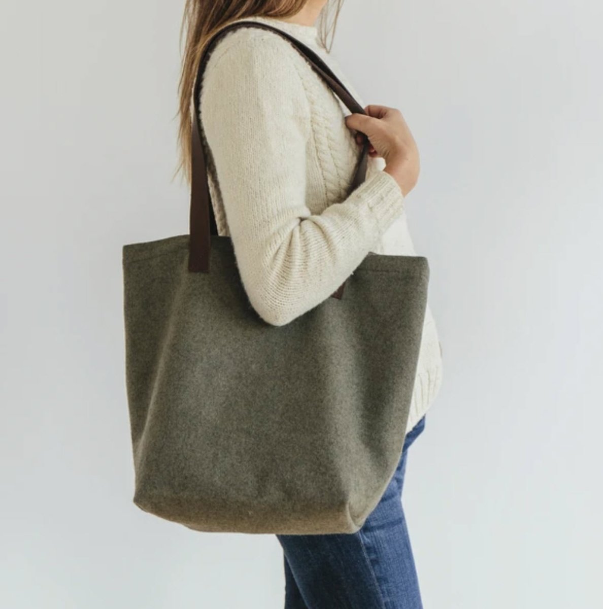TOTE BAG EN LAINE TWIG & HORN - Twig & Horn