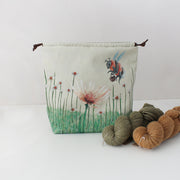Sac à projets tricot à cordon