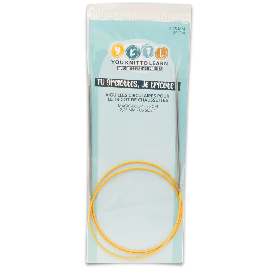 2.00 Aiguilles circulaires 80 cm pour tricoter des chaussettes – spécial magic loop - You Knit to Learn