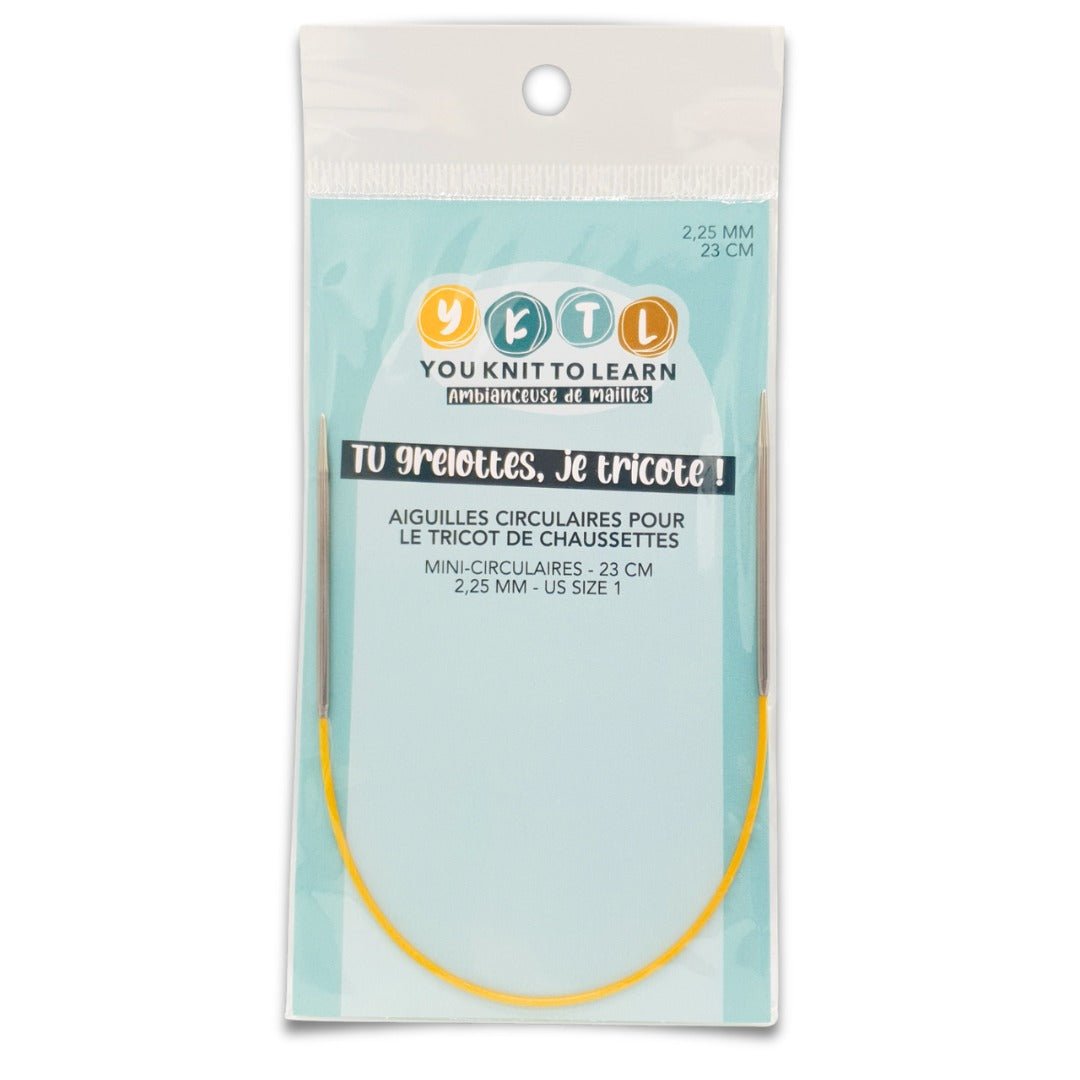 2.00 Aiguilles mini - circulaires 23 cm pour tricoter des chaussettes - You Knit to Learn