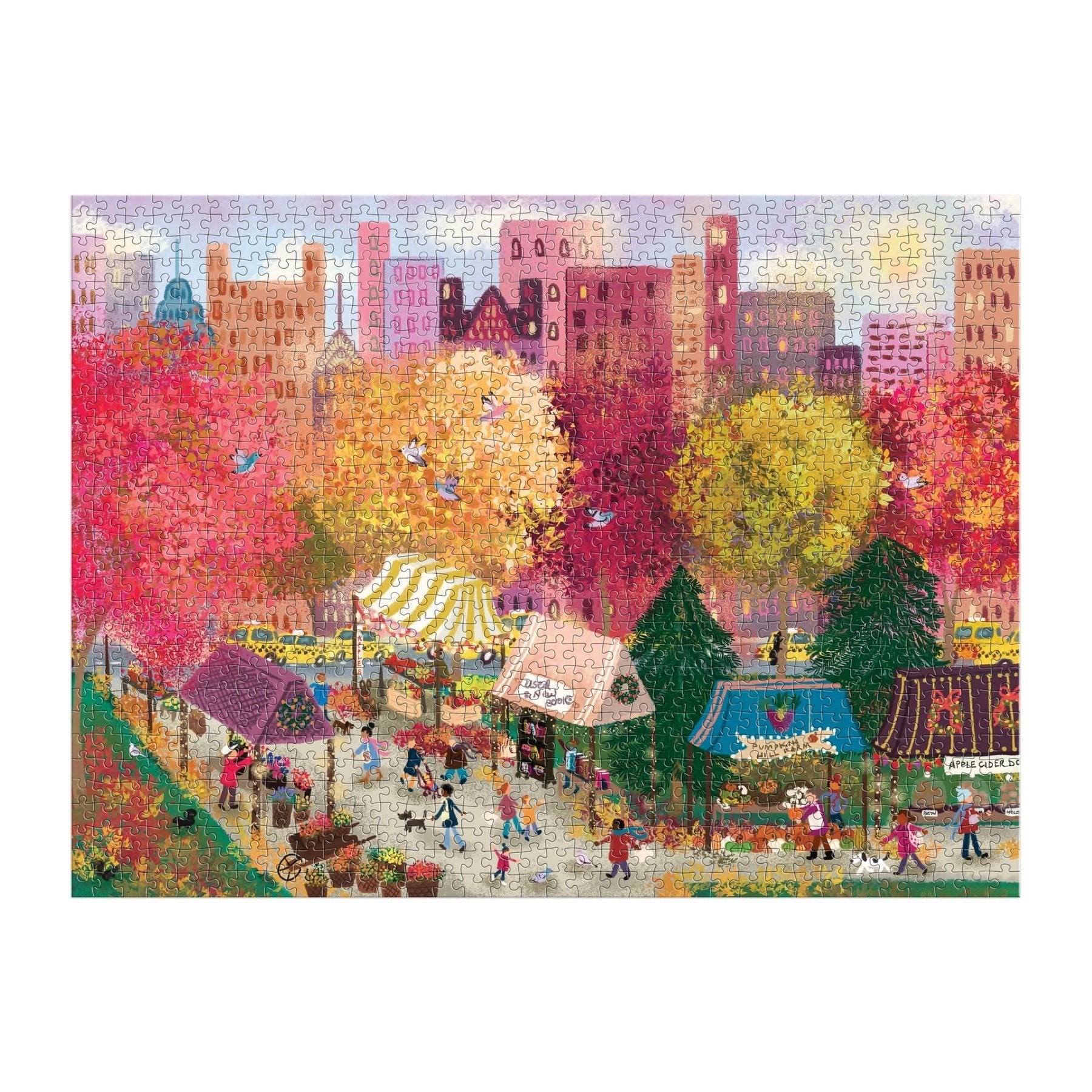 Autumn at the City Market 1000 Piece Puzzle - Galison
