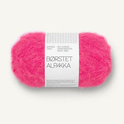 4518-Hot Pink Børstet Alpakka - Sandnes Garn