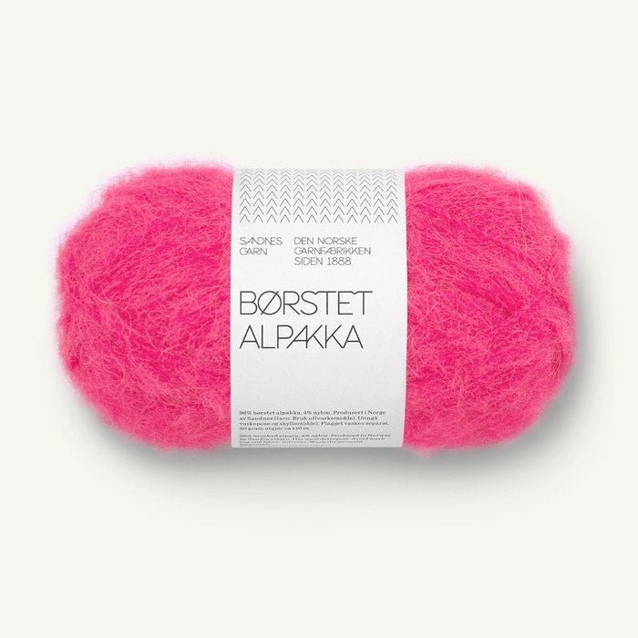 4518-Hot Pink Børstet Alpakka - Sandnes Garn