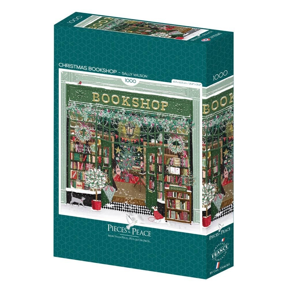 Christmas Bookshop - Puzzle carré de 1 000 pièces - Pieces & Peace