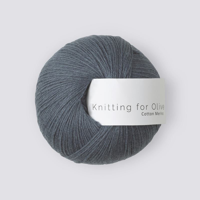 Cotton Merino Dusty Blue Whale - Knitting for Olive