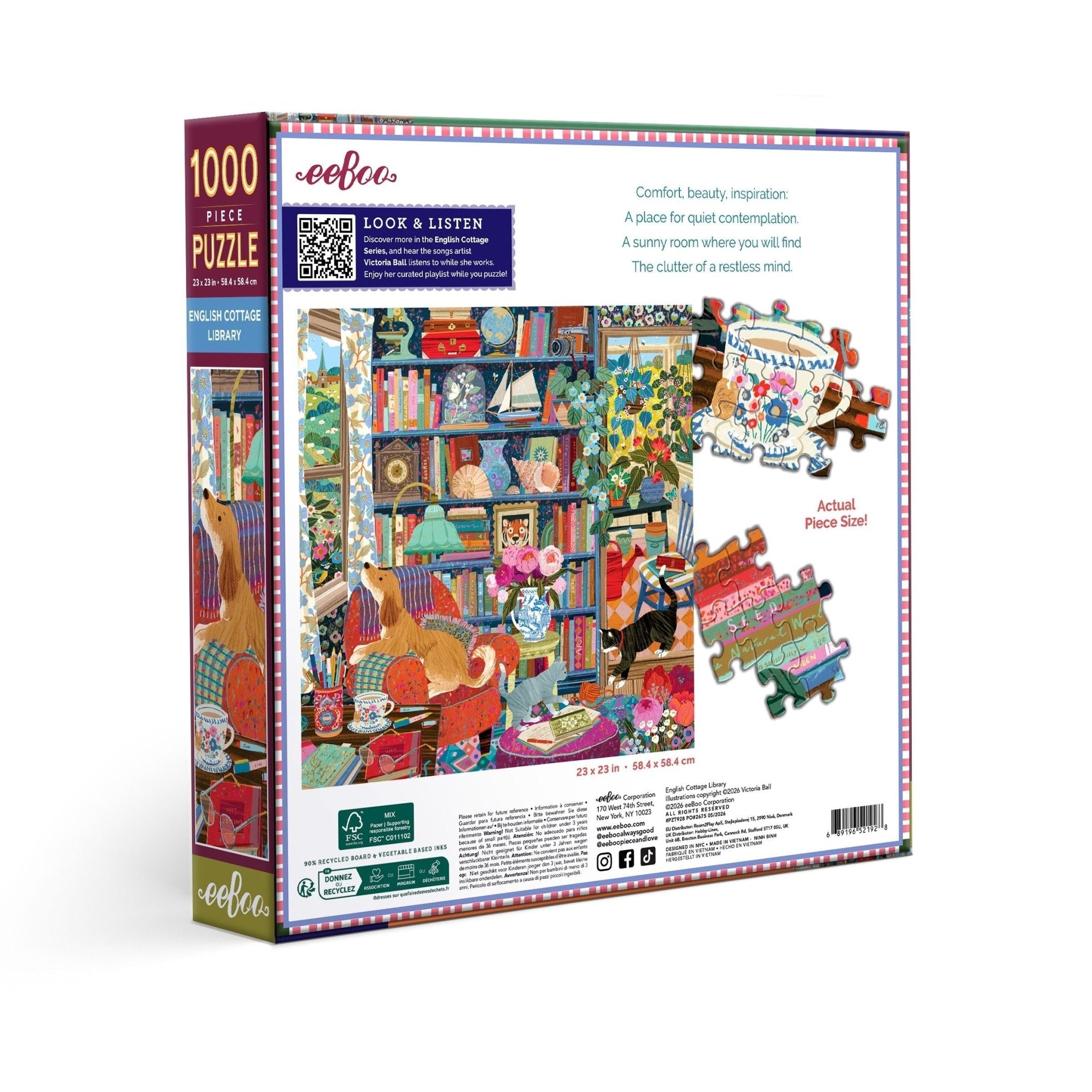 English Cottage Library 1000 Pièces – Eeboo - Eeboo