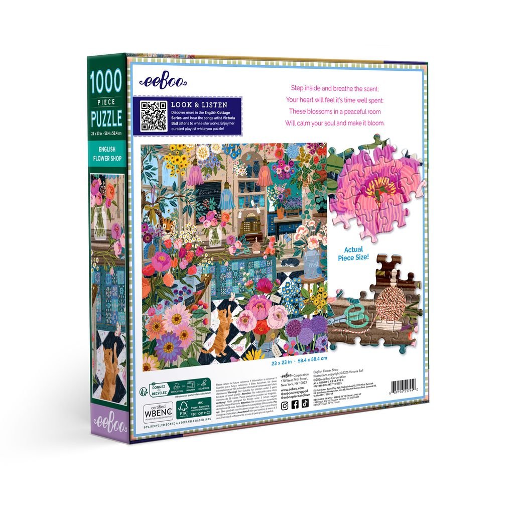 English Flower Shop 1000 Pièces – Eeboo - Eeboo