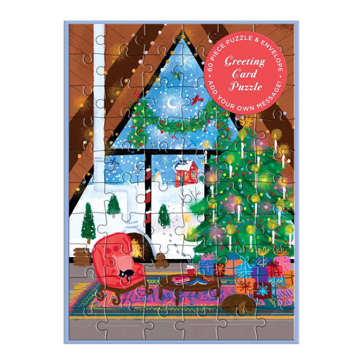 Cozy Cabin Greeting Card Puzzle - Galison