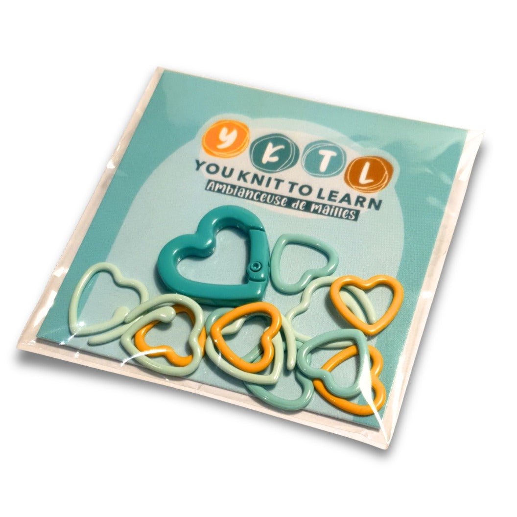 Lot de 12 marqueurs + mousqueton - You Knit to Learn