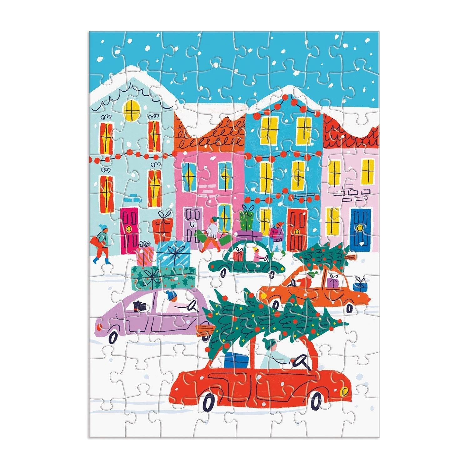 Louise Cunningham Merry and Bright 12 Days of Christmas Advent Puzzle Calendar - Galison