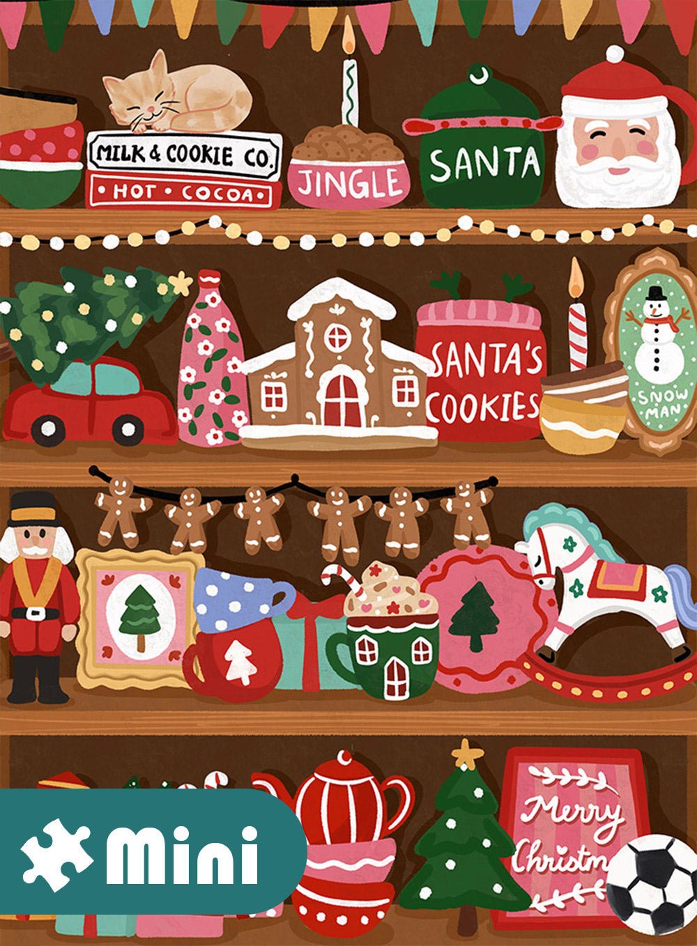 Mini-Puzzle 96 Pieces - Christmas Shelf - Pieces & Peace
