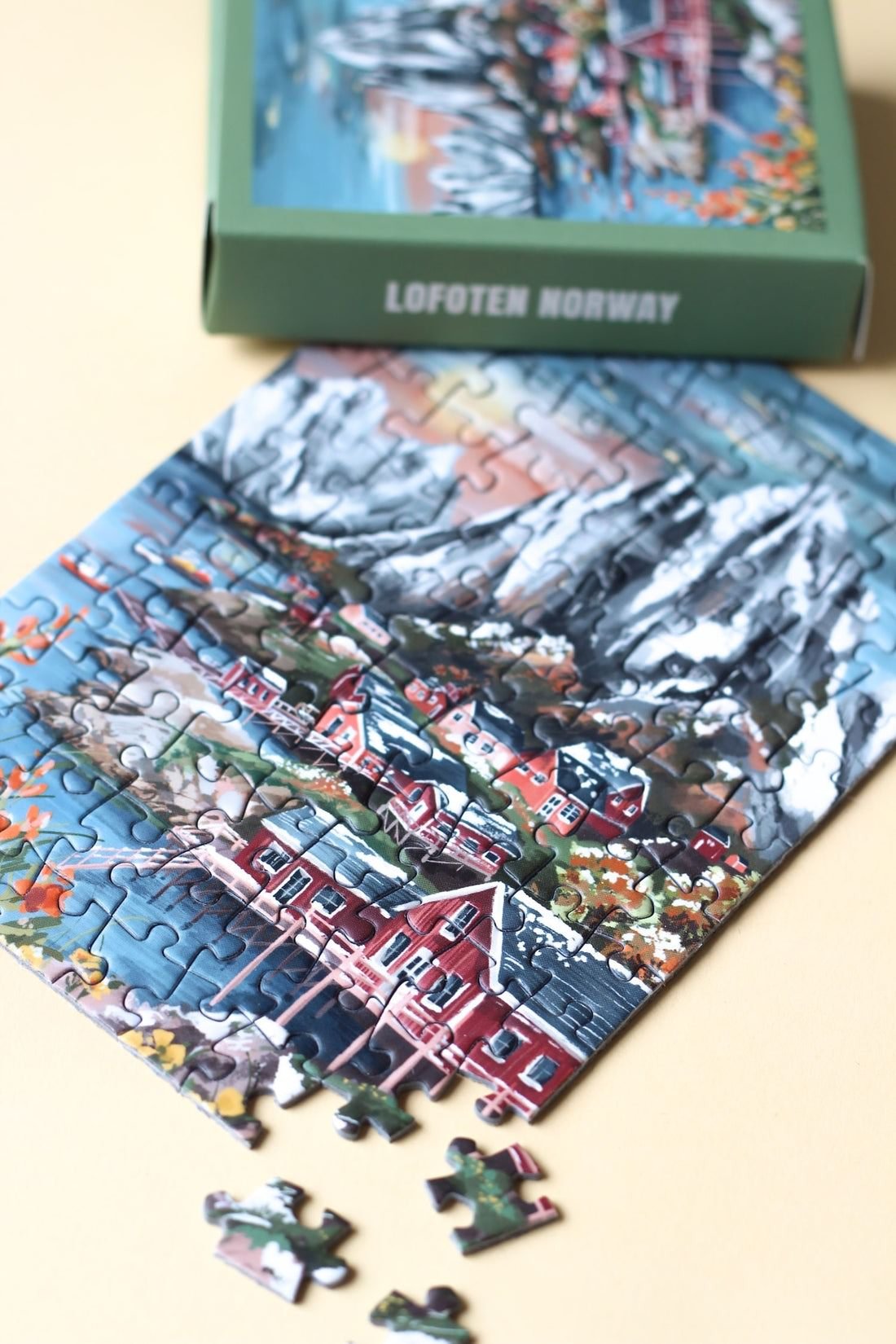 Mini - puzzle Lofoten Norvège, 99 pièces - Piecely Puzzles