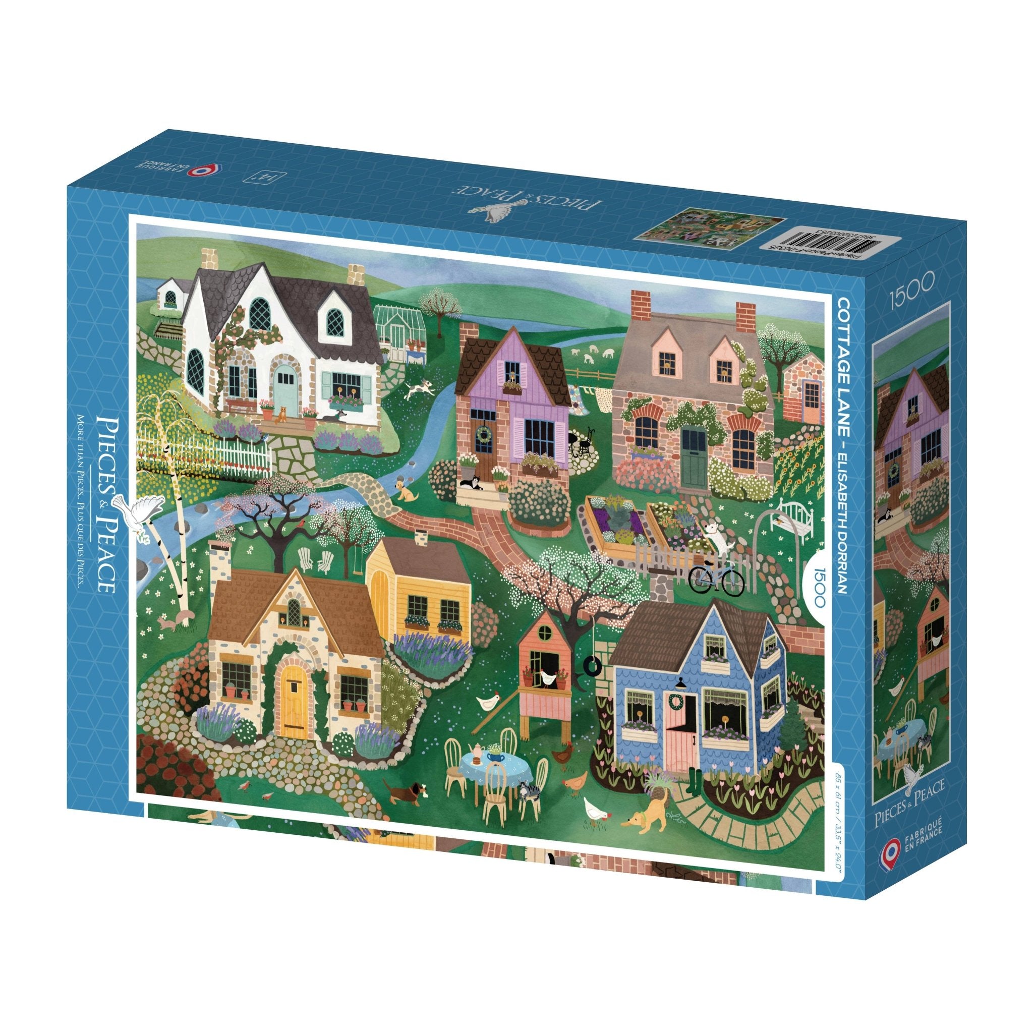 Puzzle Cottage Lane – Pieces & Peace – 1500 pièces - Pieces & Peace