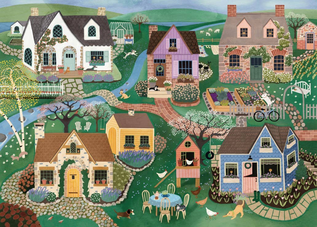 Puzzle Cottage Lane – Pieces & Peace – 1500 pièces - Pieces & Peace