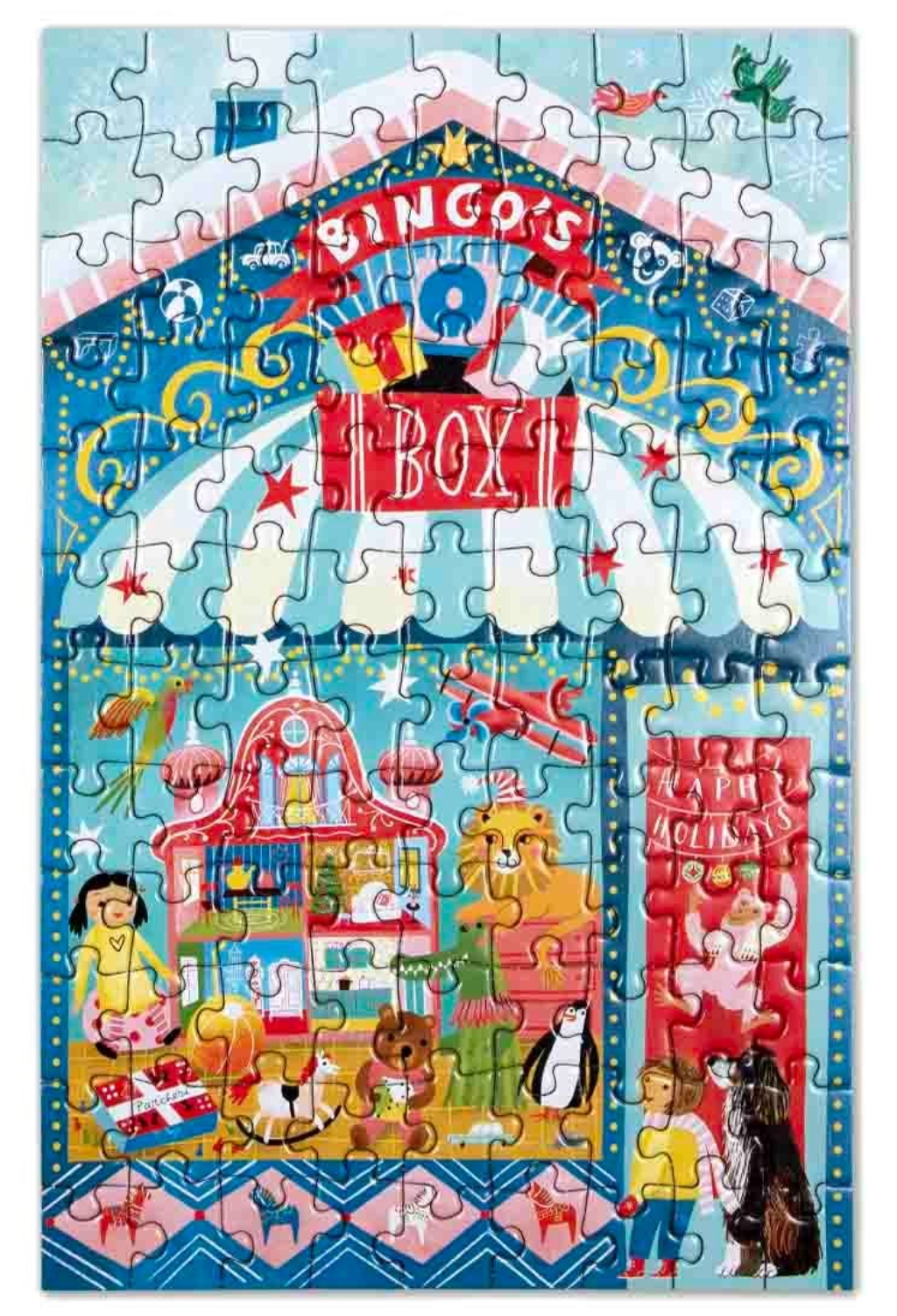 Bingo Puzzles de 100 pièces sur le thème du marché de Noël - Eeboo
