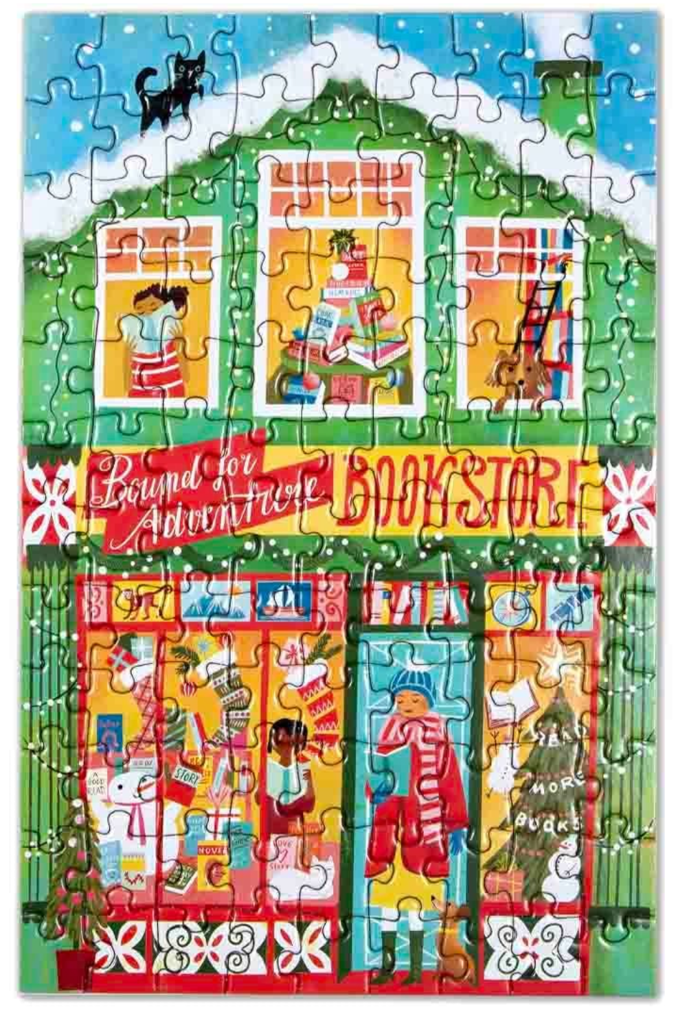 Bookstore Puzzles de 100 pièces sur le thème du marché de Noël - Eeboo