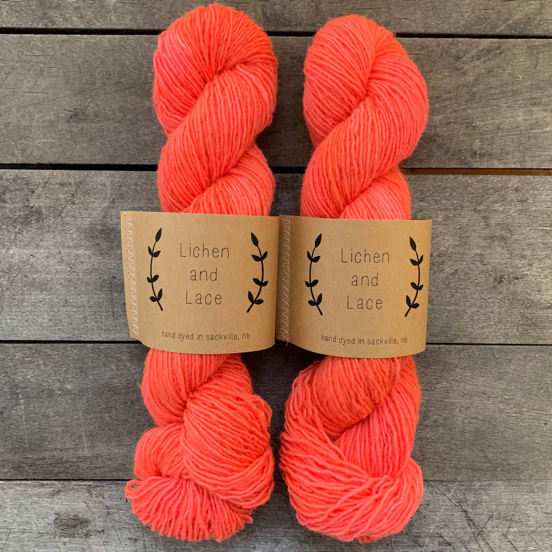 Neon Coral Rustic Heather Sport - Lichen and Lace