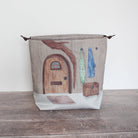 Bruno l'ours brun d'hiver Sock Size Sac à projets tricot à cordon - The Blue Rabbit House