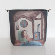 Edward le hérisson tricoteur Sock Size Sac à projets tricot The Blue Rabbit House - The Blue Rabbit House