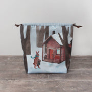 Jule le lièvre d'hiver Sock Size Sac à projets tricot The Blue Rabbit House - The Blue Rabbit House