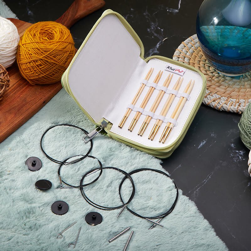 Set d'aiguilles circulaires interchangeables Bamboo Starter - Knit Pro