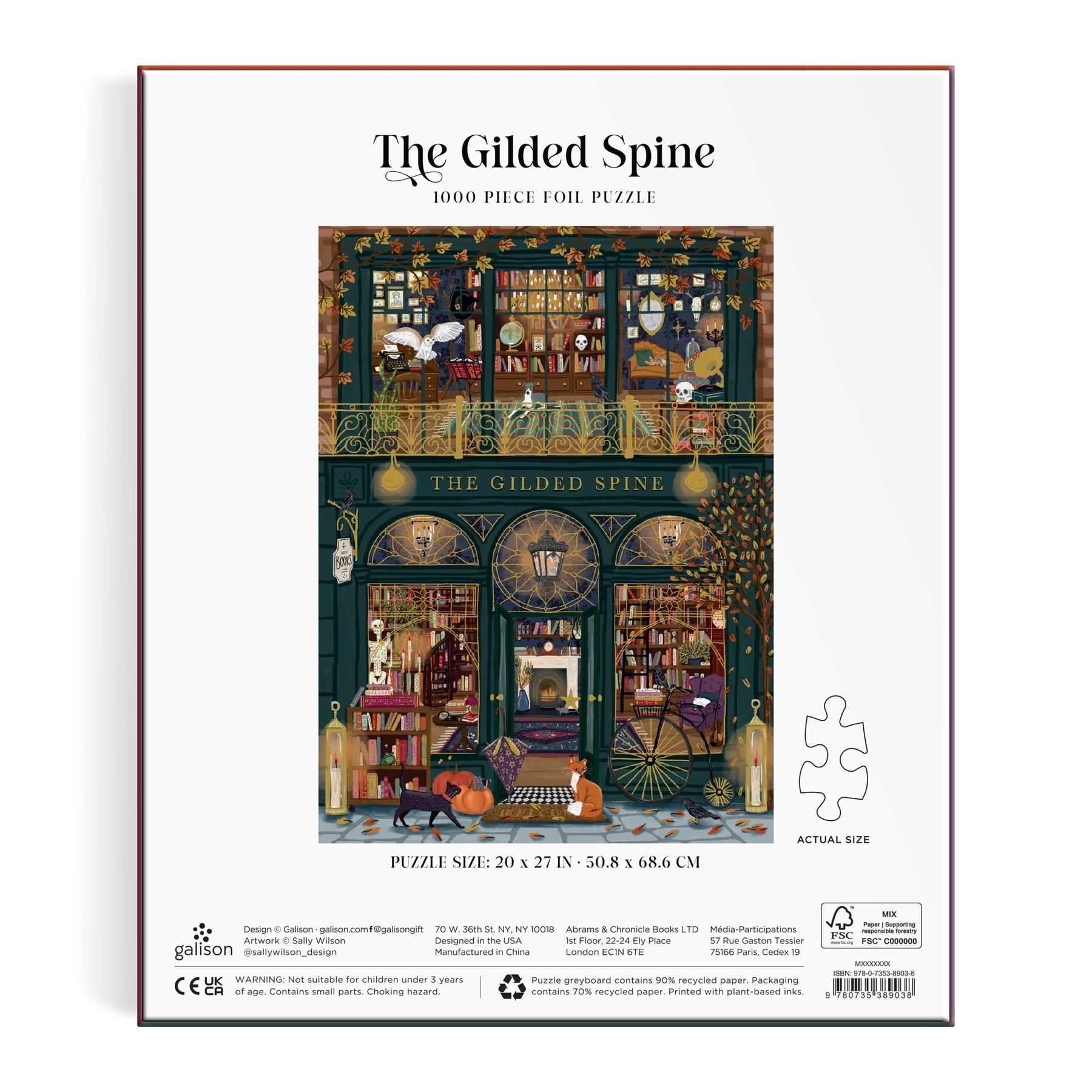 The Gilded Spine 1000 Piece Foil Puzzle - Galison