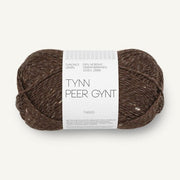 3085 - Mork Brun/Natur Tweed Tynn Peer Gynt - Sandnes Garn