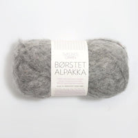 Børstet Alpakka 1042-Gråmelert - Sandnes Garn