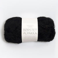 Børstet Alpakka 1099-Sort - Sandnes Garn
