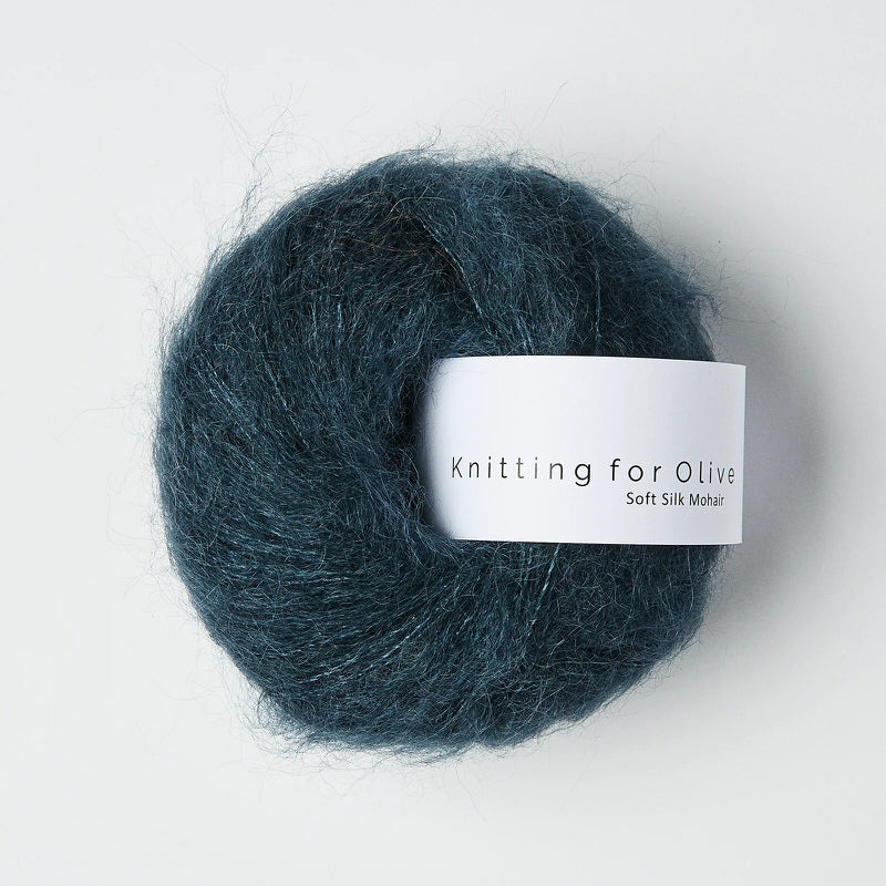 Soft Silk Mohair Deep Petroleum Blue - Knitting for Olive