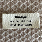 Tailles bébé Etiquette en tissu PetiteKnit - Petite Knit