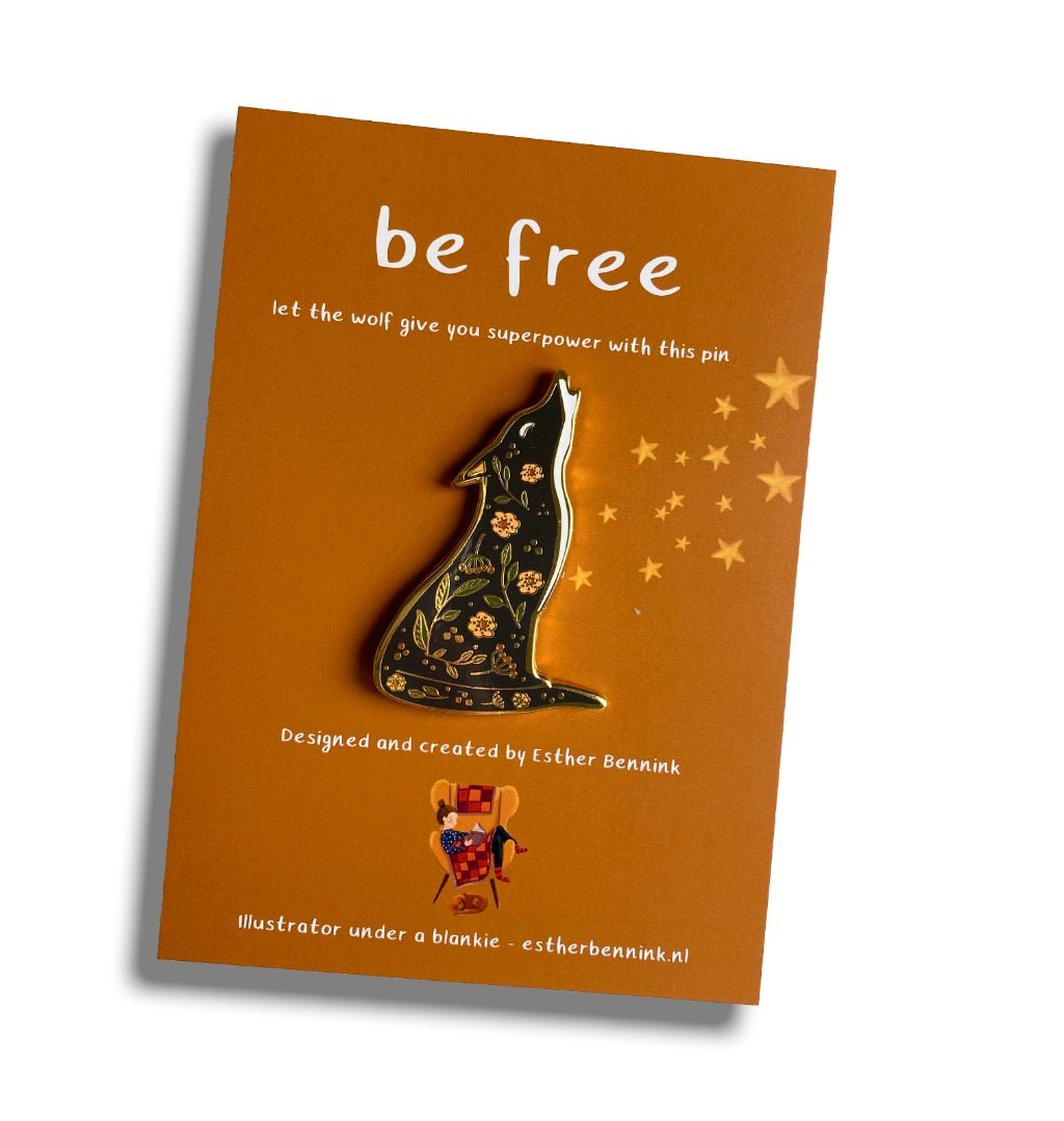 PINS Esther Bennink Wolf Pin – Be Free - Esther Bennink