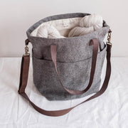 Gris foncé SAC A TRICOT EN LAINE TWIG&HORN - Twig & Horn